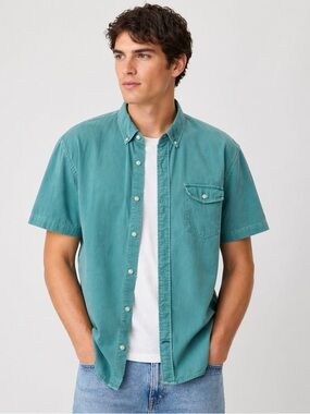 GAP Men's Aqua Casual Button-Down Shirt